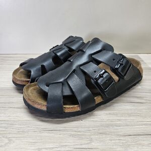 Birkenstock Womens Black Sandals Tatami Size 6 Slip On Casual